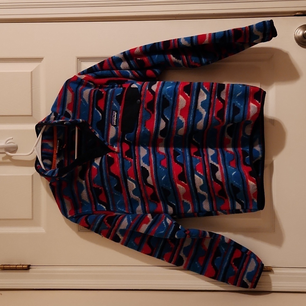 Patagonia Synchilla Aztec Funky Wave Pattern 1/4 Zip Fleece Women’s Sz XS EUC